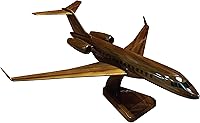 Vista 2 de Modelo de avión de escritorio de madera de caoba Global Express
