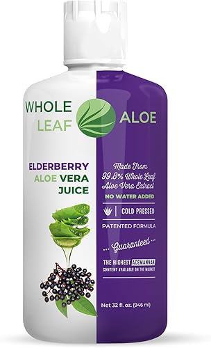 Whole Leaf Aloe Jugo de Vera y saúco. Nuestra fórmula patentada cuenta con la más alta concentración de acemanano disponible, garantizada. Sin agua