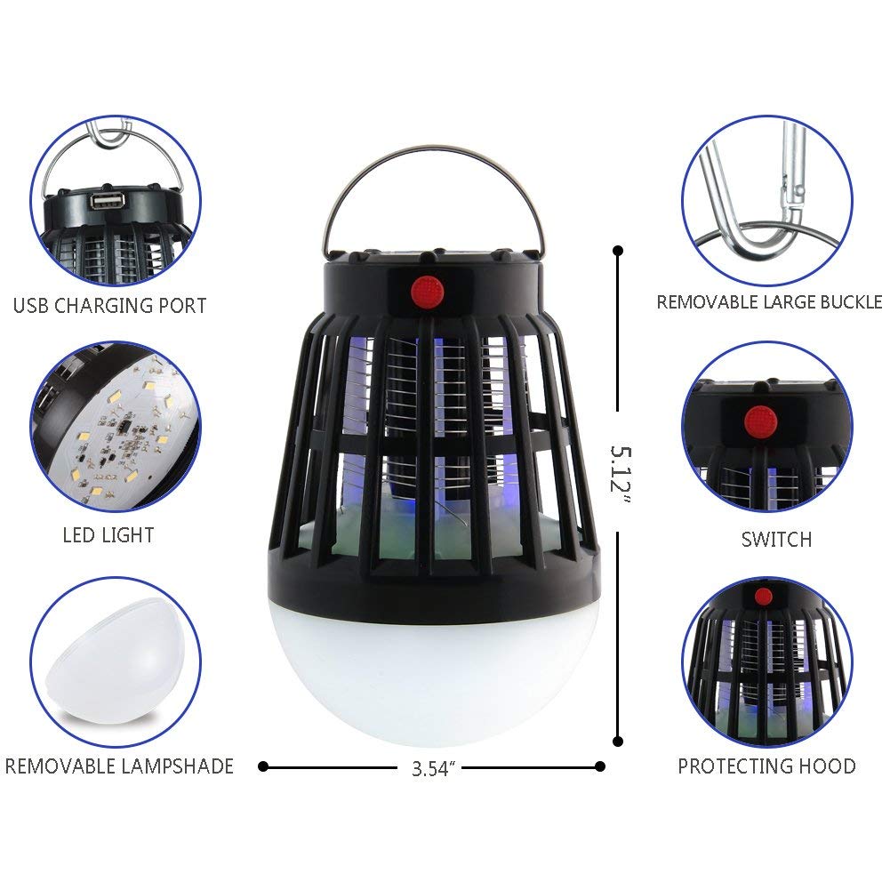 Trade Shop - Zanzariera Elettrica Led Da Campeggio Anti Zanzare Con Batteria Ricaricabile Usb 85896017