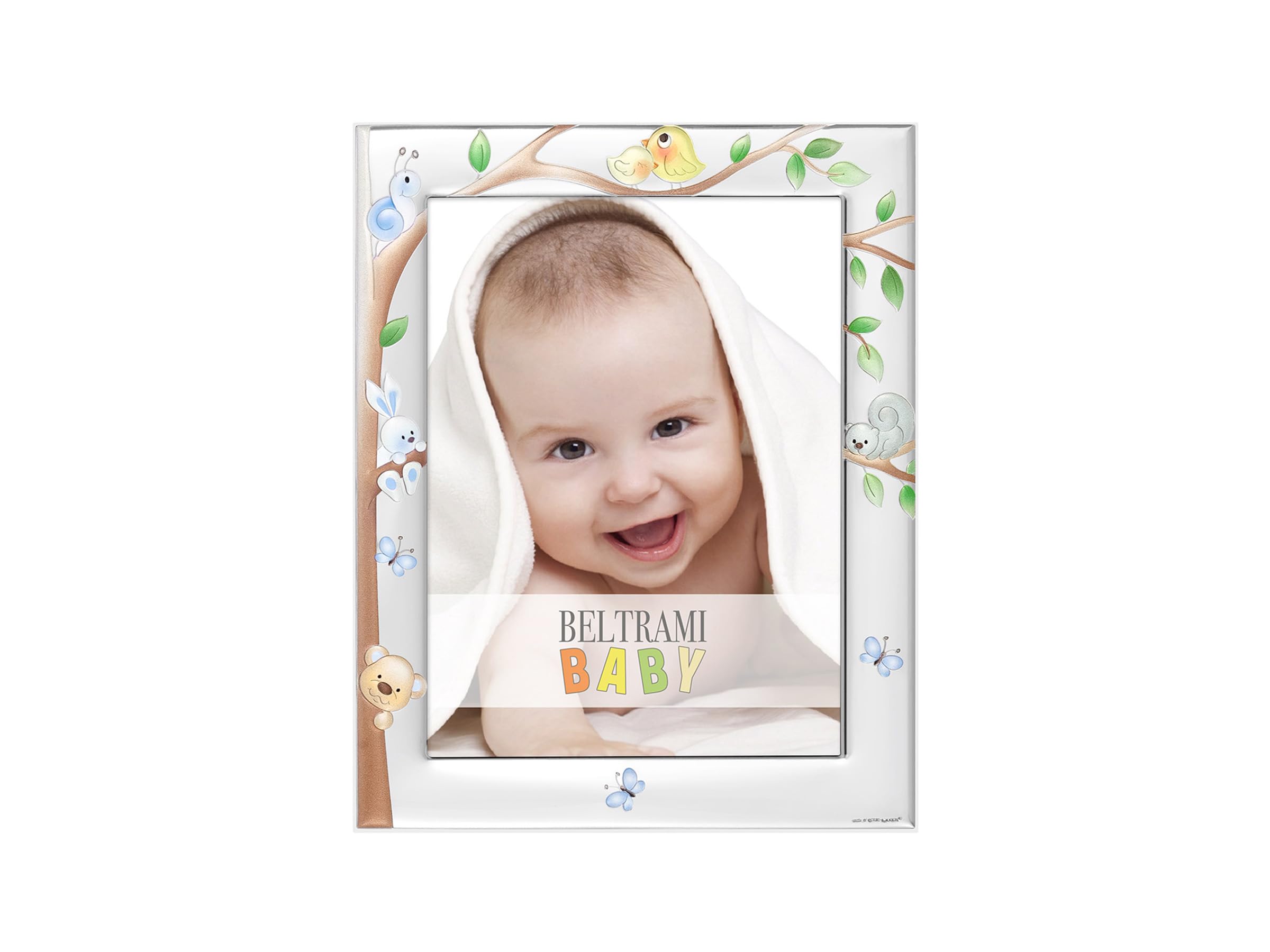 Cadre photo animaux bébé en argent 999 pour décoration chambre enfant 13x18