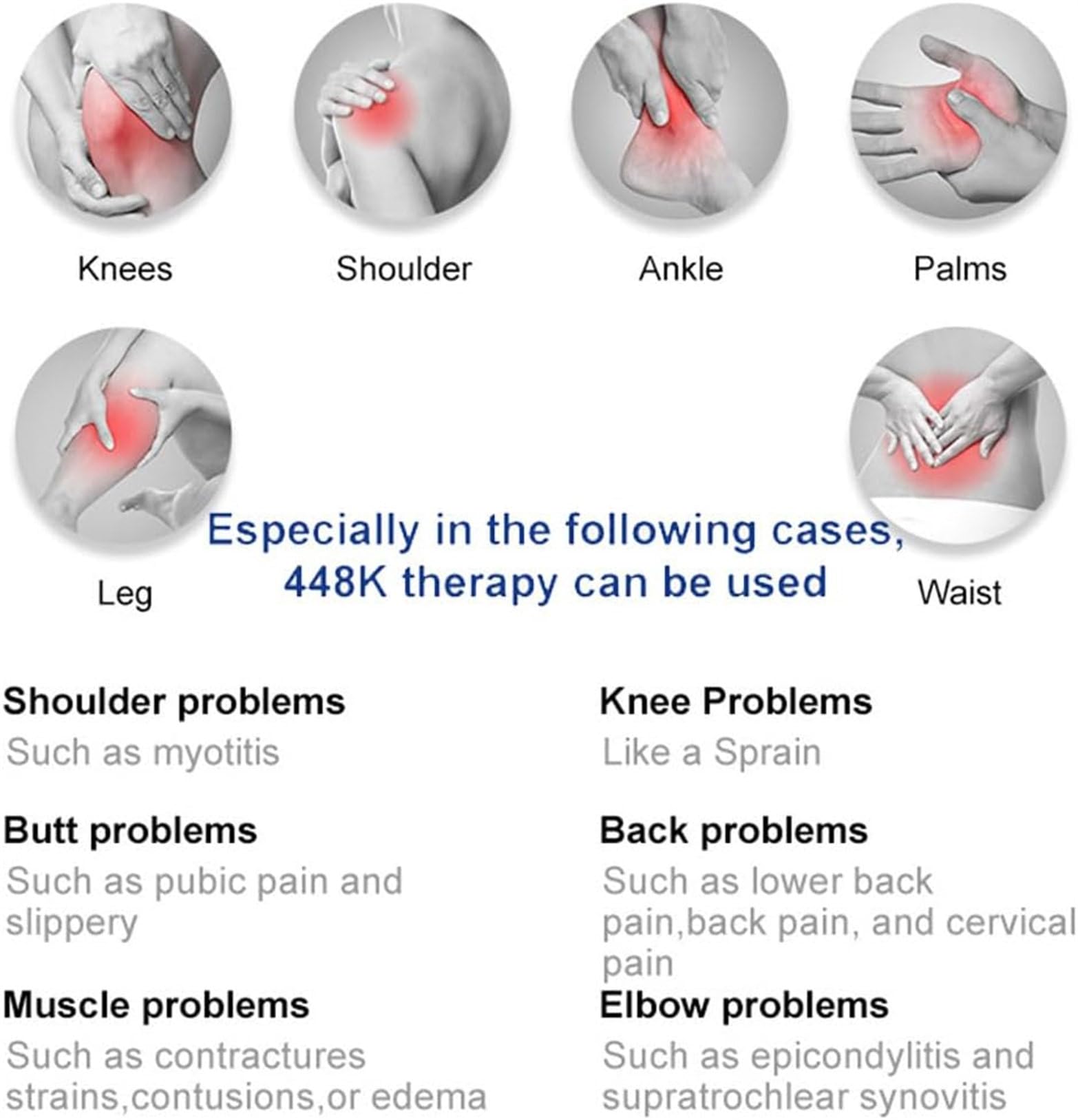 Apparecchio Professionale per Terapia CET RET 448 Khz - Terapia Fisica, Gestione del Dolore per Lifting, Perdita di Peso E Modellamento del Corpo, con 3 Manici E 8 Postazioni di Lavoro White
