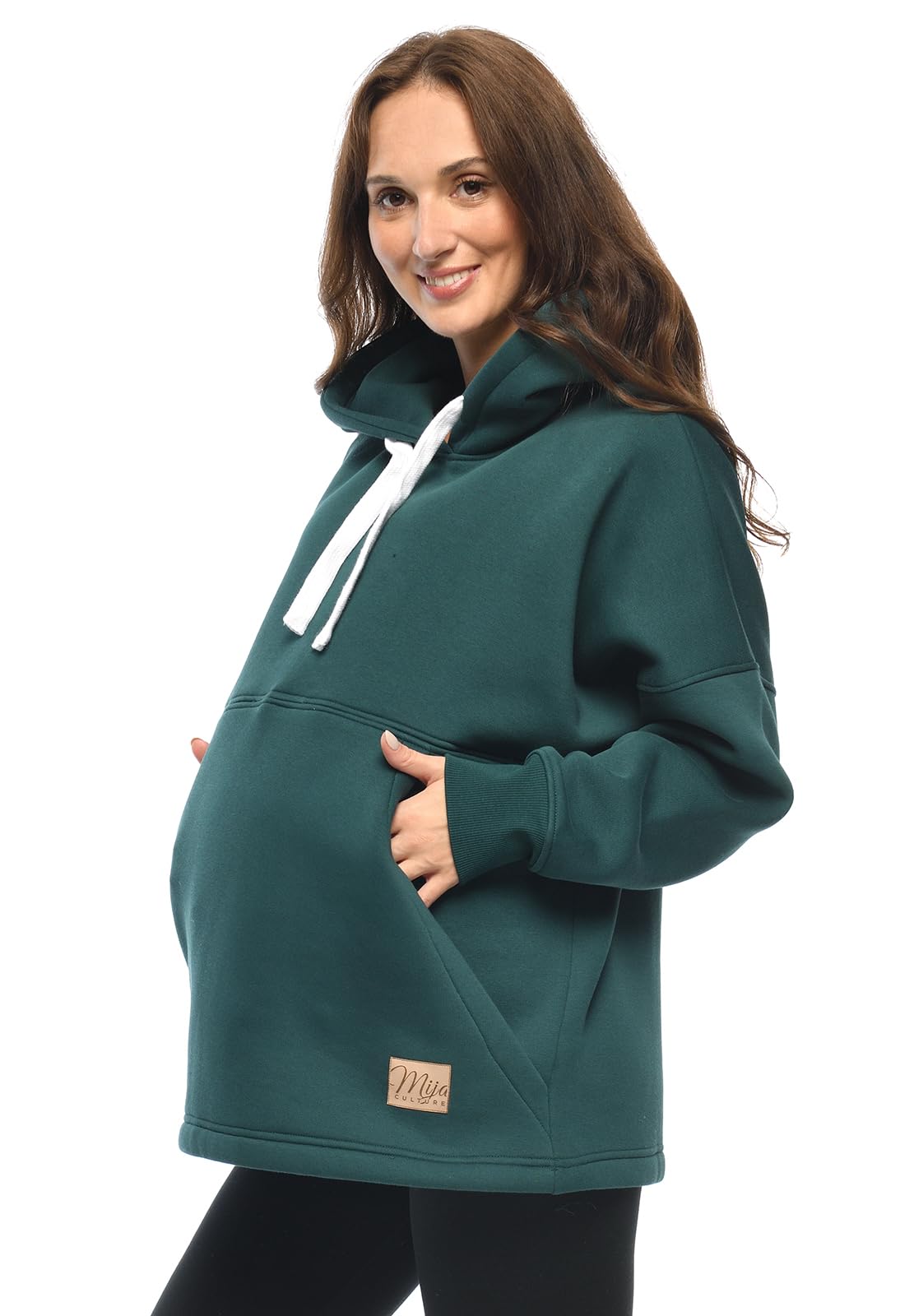 MijaCulture Umstandsmode M021 Megan M021 Pull d'allaitement et de grossesse 2 en 1 Taille L/XL, vert