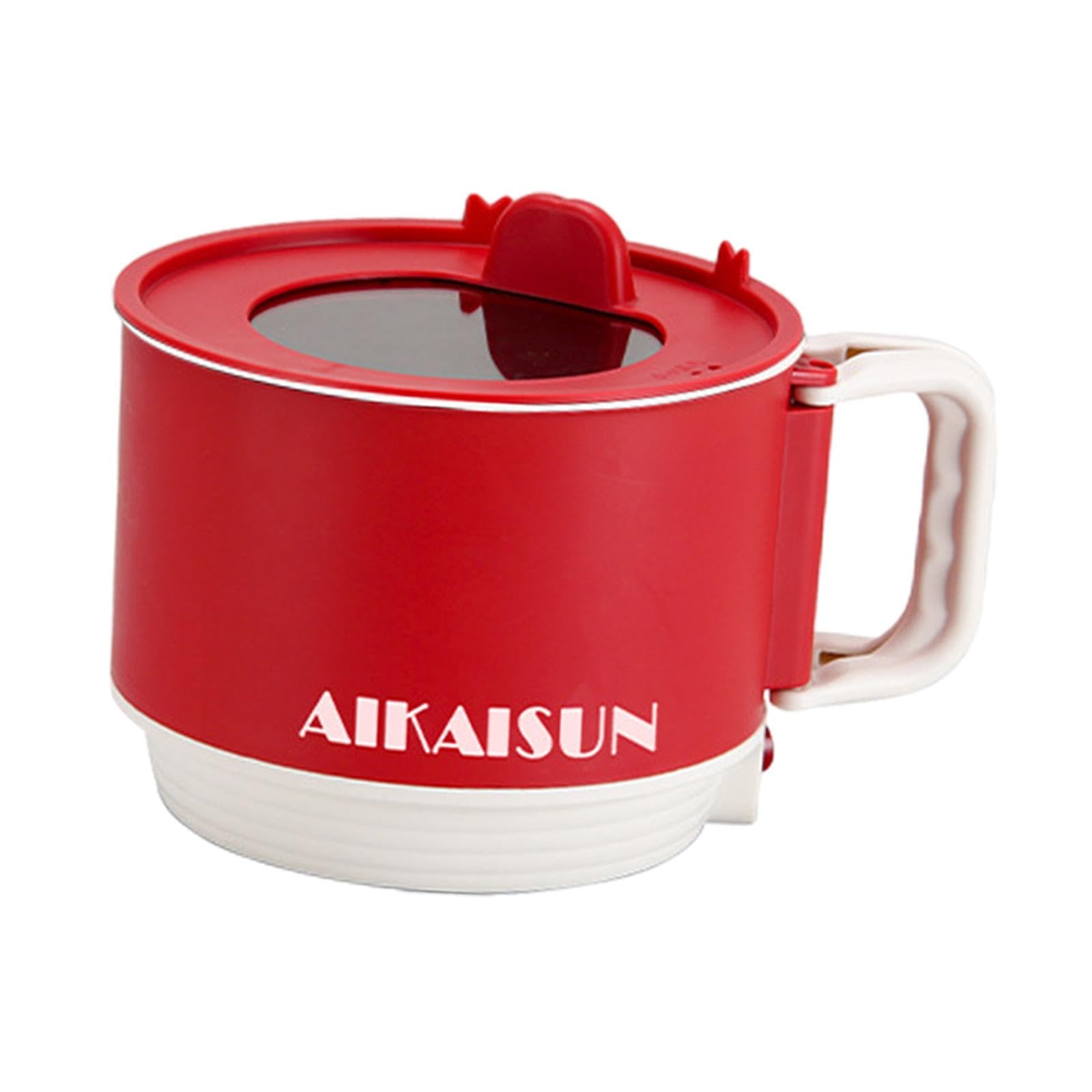 lr decor e-shop mini hot pot 1.5l portable ramen cooker for pasta egg oatmeal red white