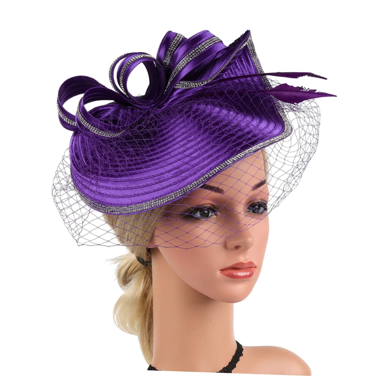 Holibanna Cappello da Cocktail Party Fascia per Ragazze Cappello da tè Cappello per Il Matrimonio fascinatori di per Le Donne Cappelli Fascinator per Le Donne Filato di Navy
