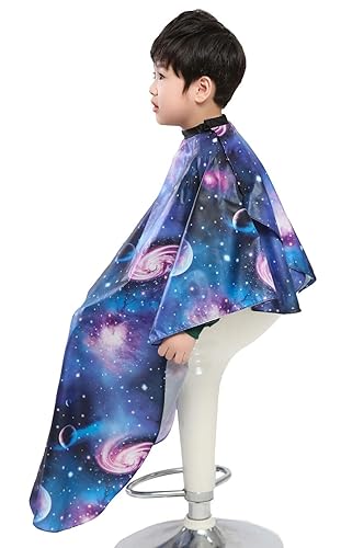 Miniatura 7 de PERFEHAIR Cubierta de capa de peluquería para corte de pelo para niños, peinado y champú, impresión de cielo estrellado espacial