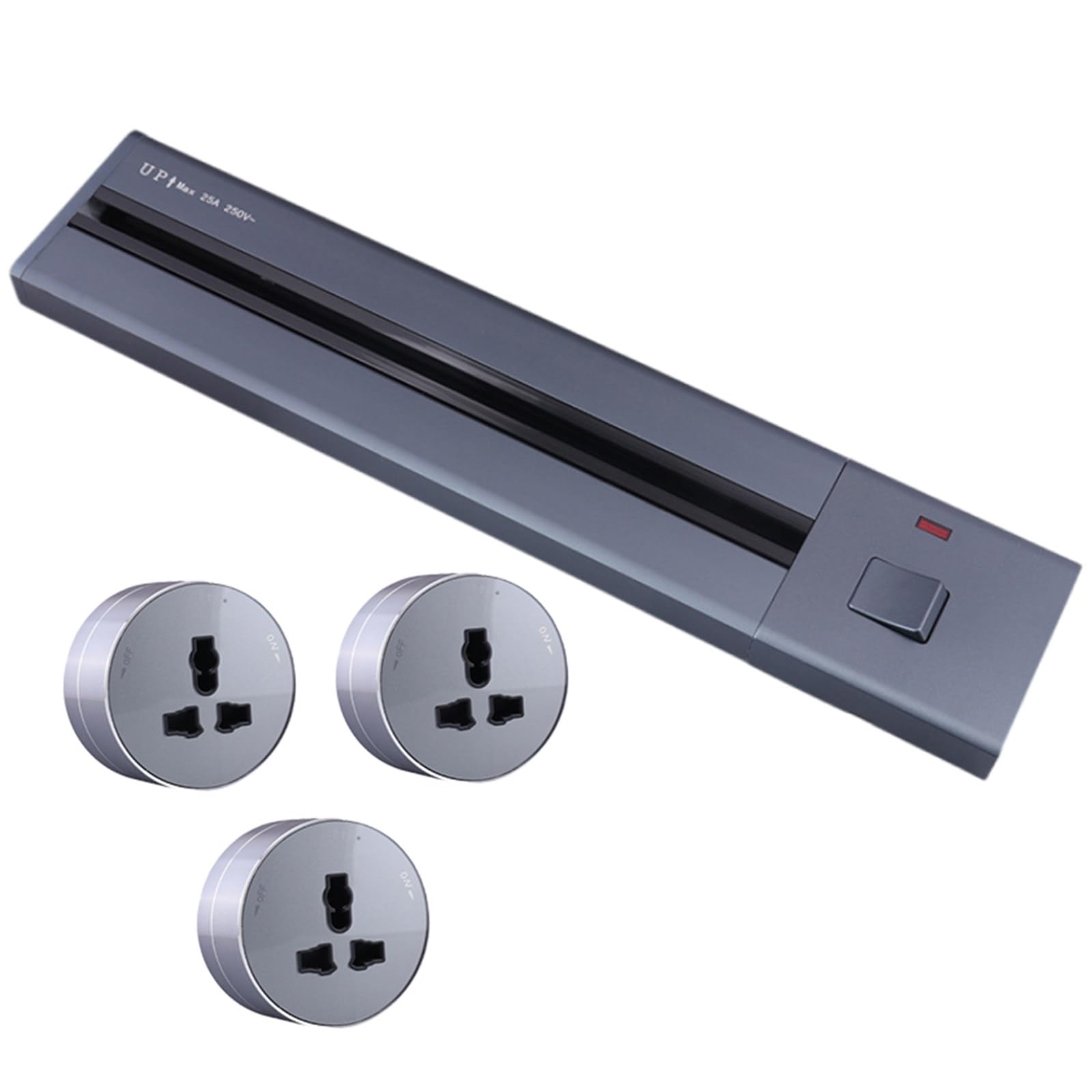 Enchufe de pista eléctrico, enchufe de extensión montado en la pared de superficie, adaptadores de riel deslizante, enchufes para oficina, hogar, cocina,60cm