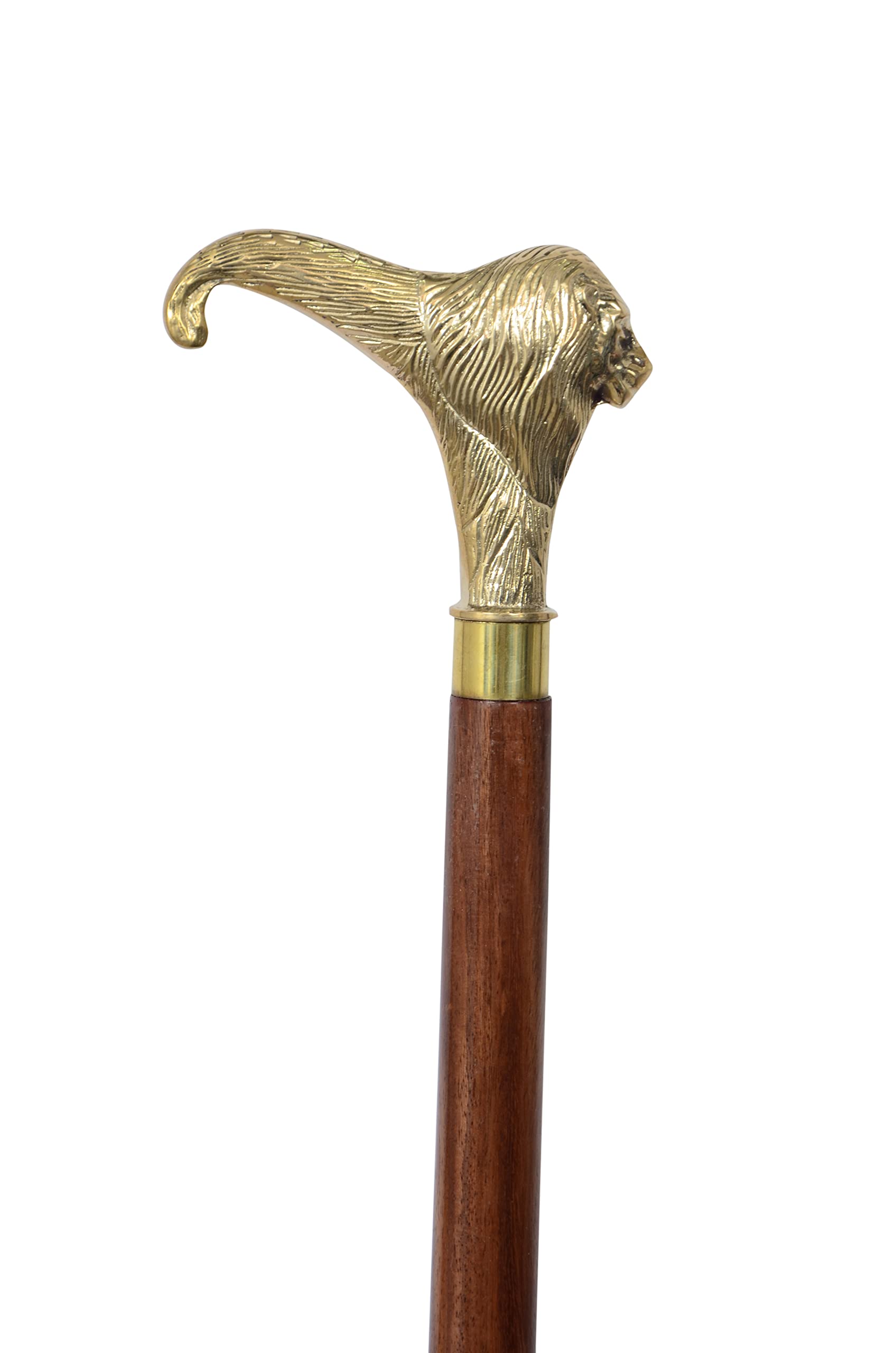 amayera nautical Lion Head Walking Stick – 36-Inch Decorative Wooden Cane for Men & Women – Elegant Brown Wood Defense Stick & Collectible