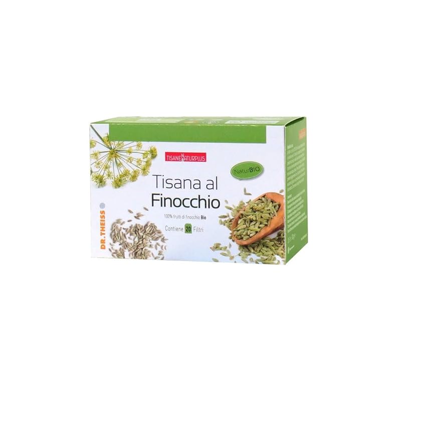 Dr. Theiss Tisana al Finocchio - Integratore Alimentare Confezione da 20 Filtri - Pancia Piatta, Gonfiore Addominale e Sollievo (100% Fiori di Finocchio Naturali)