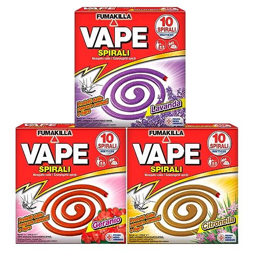 3x Spirali Profumate Lavanda, Geranio e Citronella Antizanzara