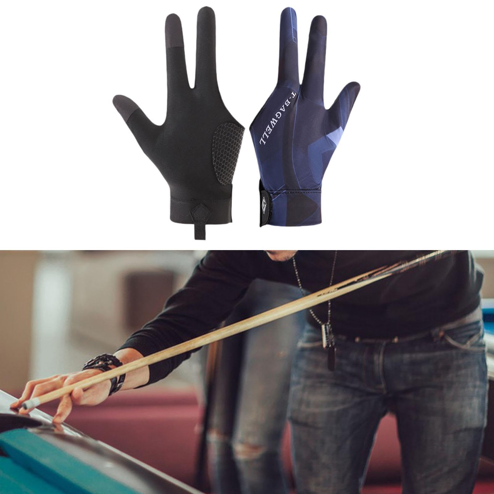 RNXRZANK 3X 3 Finger Billiard Gloves for Indoor Use Separate Finger Design Lightweight Mitts for Men