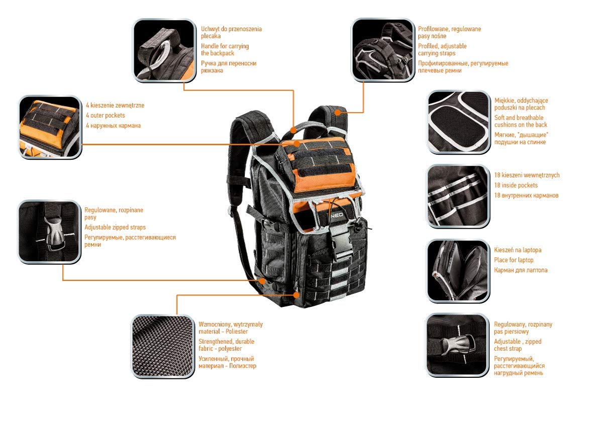 NEO TOOLS Sac à dos professionnel