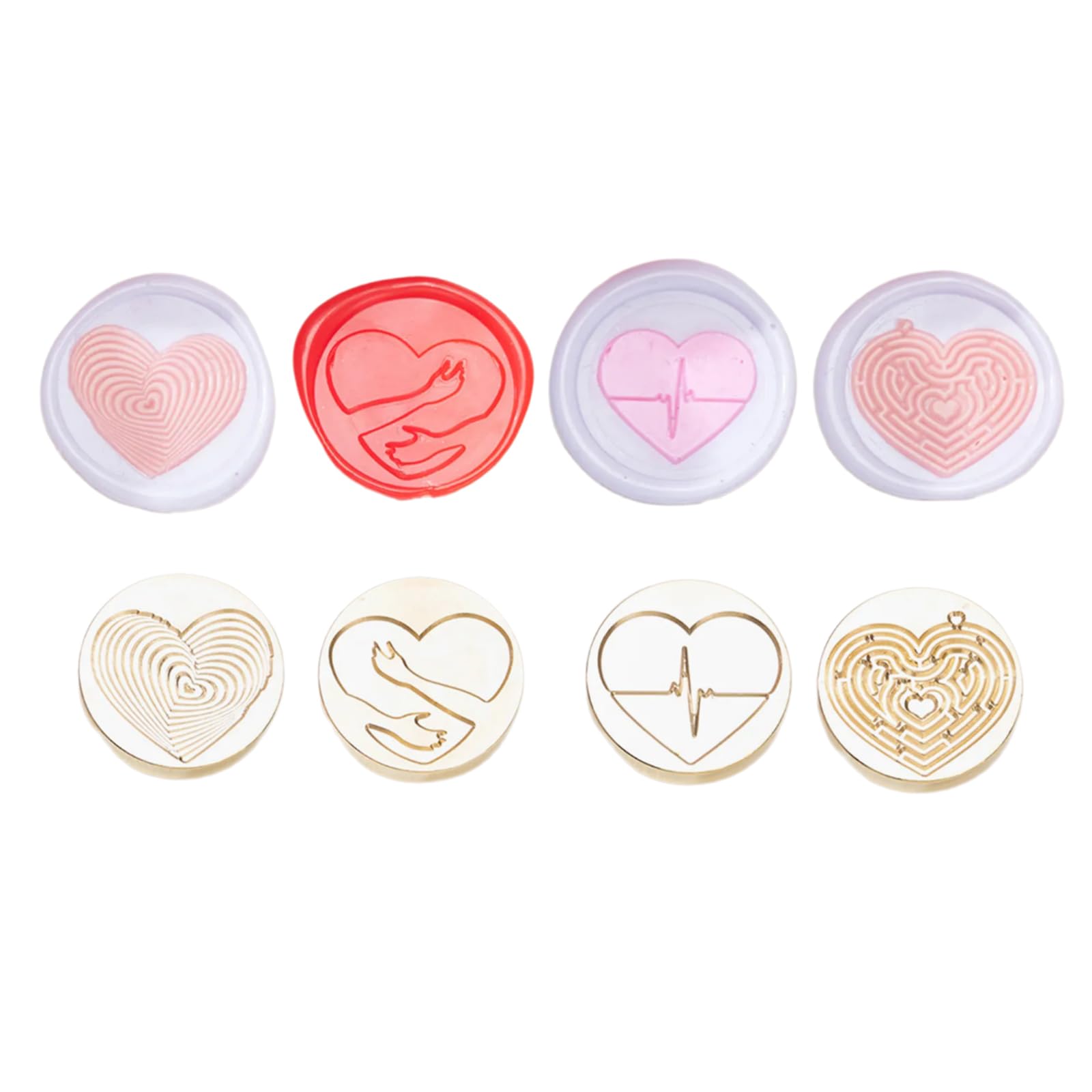 Msioytog 4Pcs Wedding Sealing Stamp Head for Wedding Invitations Envelope Scrapbooking Embossed Sealing Stamp Replacements Love Head