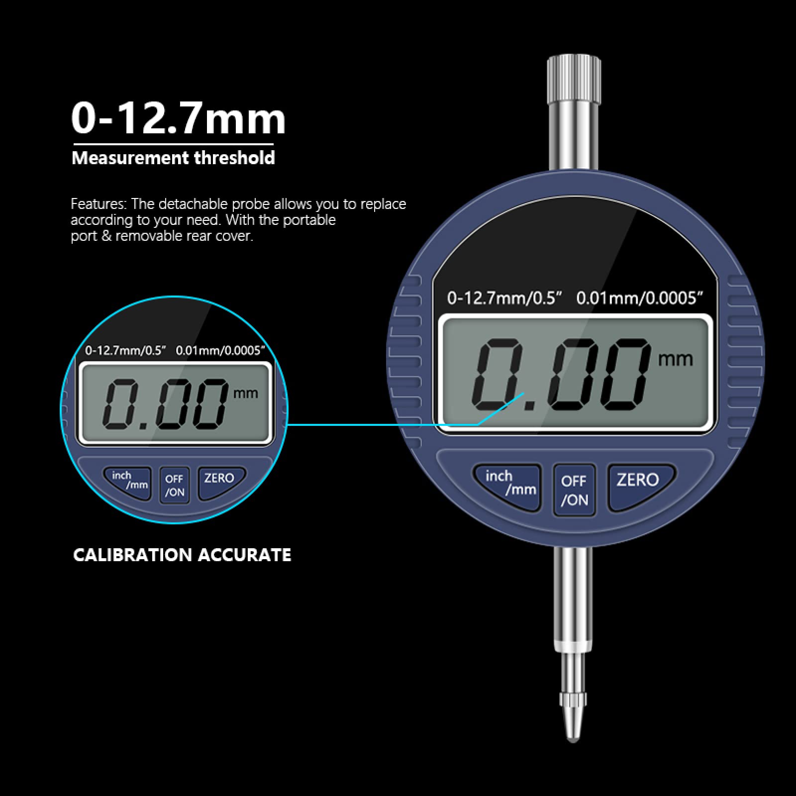 Micromètre numérique JAINGU 0-12.7mm 0.001mm 0.00005 "micromètre électronique cadran indicateur jauge outils de mesure