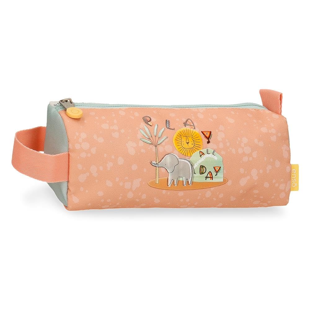 Enso Play All Day Round Pencil Case Multicolor 22x8.5x8cm Polyester by Joumma Bags, Multicoloured, Round Case