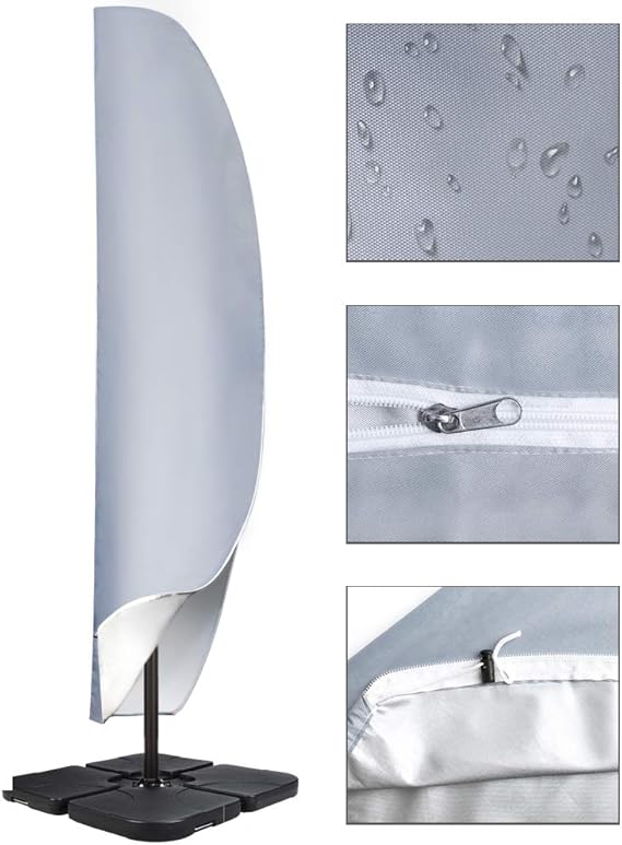 Funshot Parasol Cover Waterproof, Large Cantilever With Zip For 2 To 4m Garden Outdoor Umbrella Heavy Duty 420d Oxford Fabric Umbrella Anti Uv~p135879965
