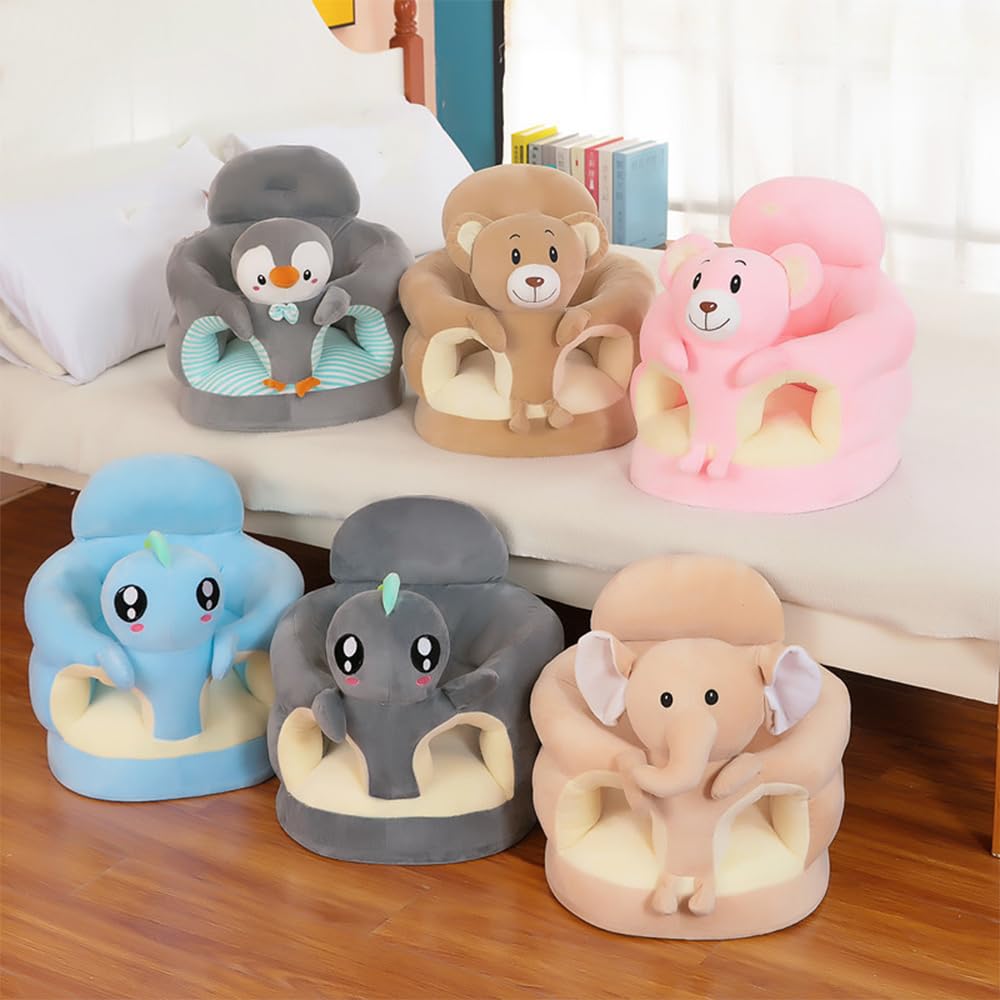 Baby Seat Sit up Chair Cartoon Animals Plush Sofa Chair Toddler Baby Learn to Sit up Sofa Play Durable Thickened Cartoon Design Sofa Seat for Newborns (7)