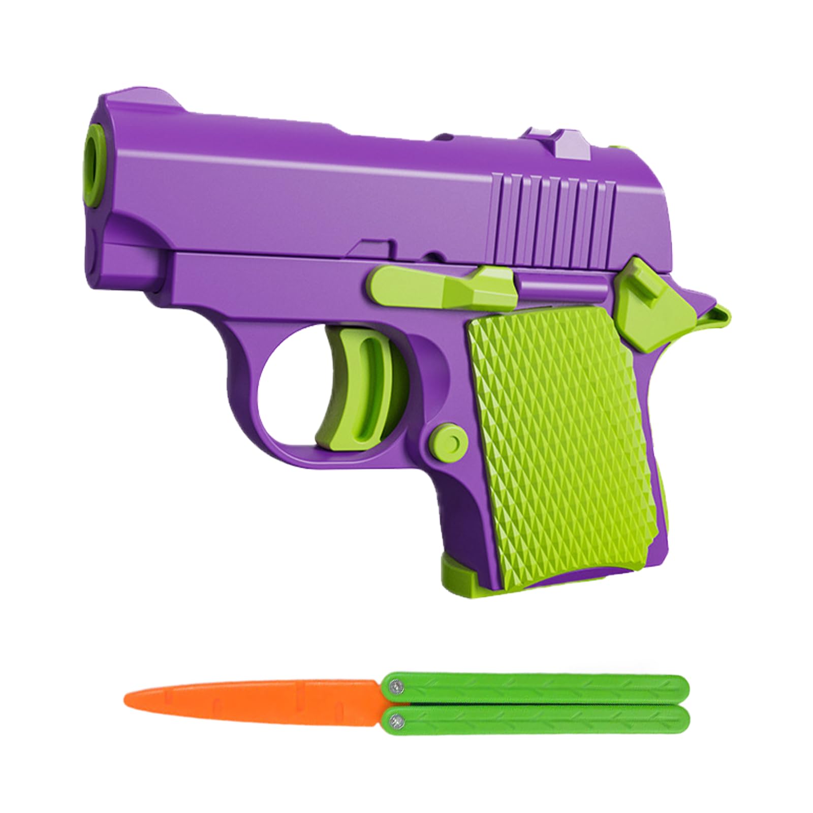 XdealCozyxc 2PCS Gun Fidget Toy Set, Stress Shot Gun with Fidget Plastic Turnip Knife