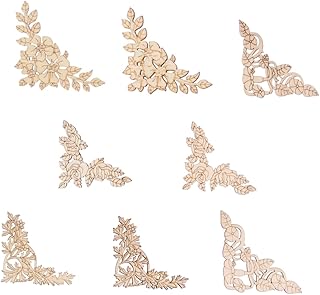 TEHAUX 8 Peças De Livros Decoração De Livros Protetor De Canto De Madeira Decoração DIY Acessórios De Canto De Caderno Protetor De Canto De Flor Protetor De Canto De Renda Decorar Canto