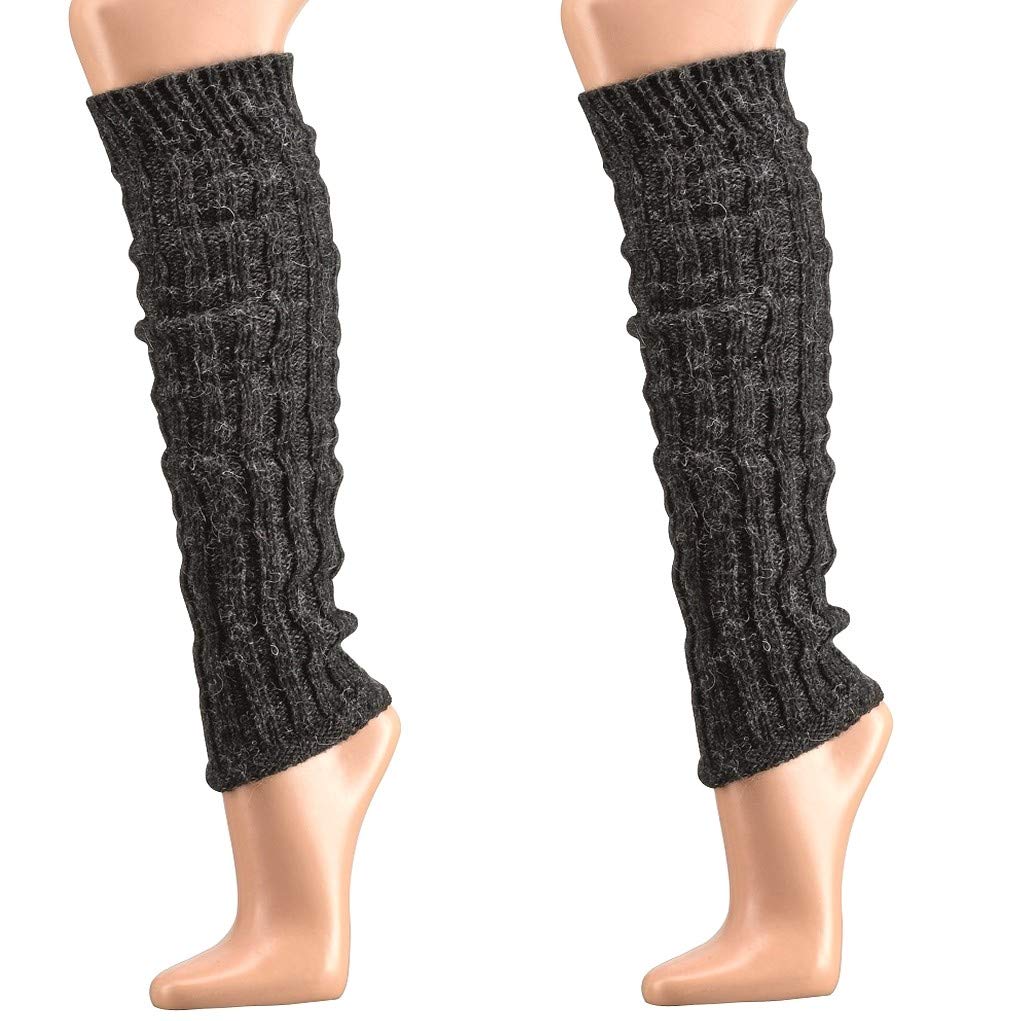 krautwear® Dames Meisjes 1, 2 of 4 Paar Beenwarmers Grof Gebreide Beenwarmers met Alpacawol Alpaca Pluizig 30 cm 80 Zwart Wit Grijs Beige - Wit - Eenheidsmaat