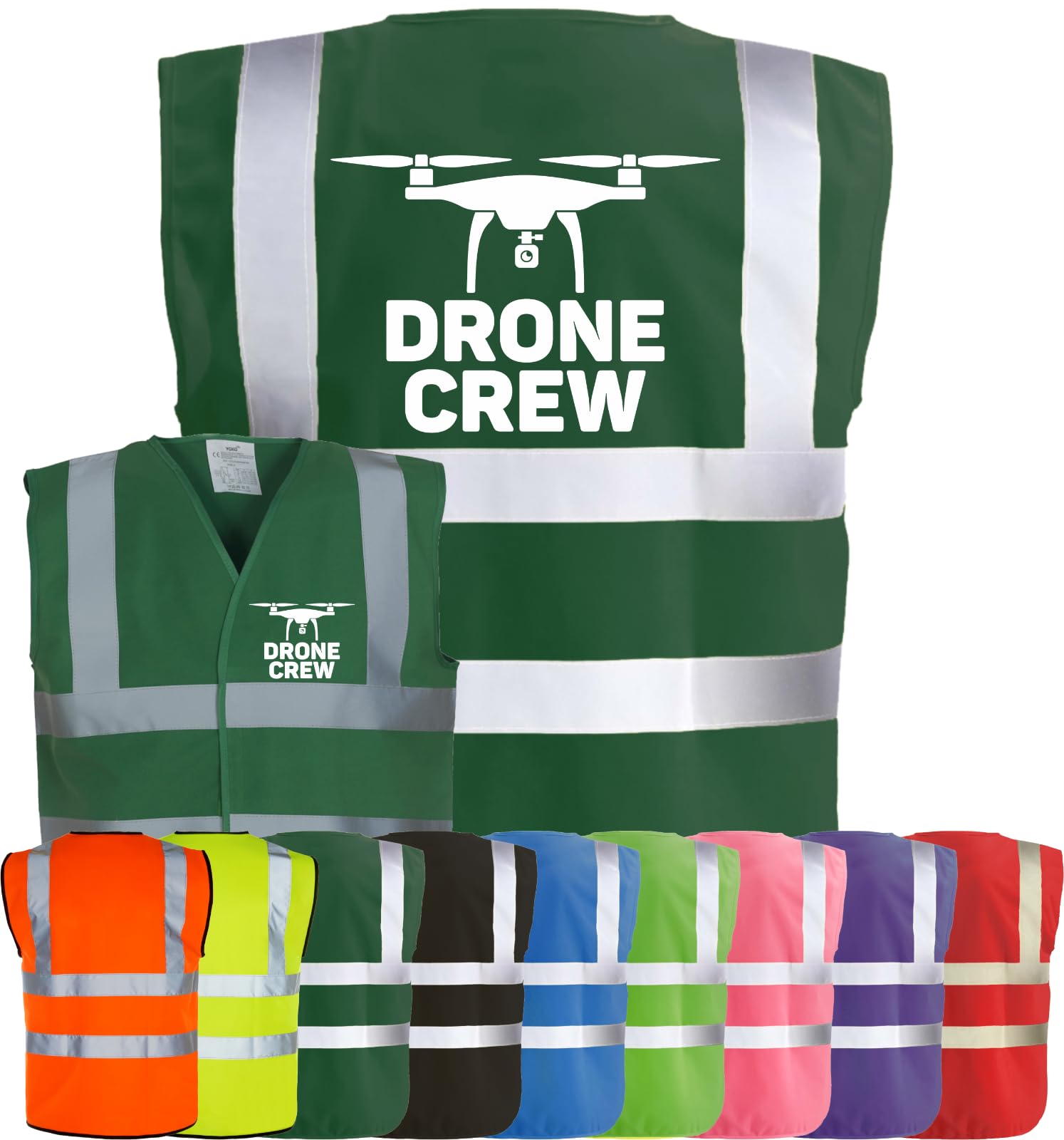Corporate Togs DRONE CREW Quadcopter UAV Hi-Vis Safety Vest - High Visibility, Fastening Waistcoat | Personal Protective Equipment & Safety Vests