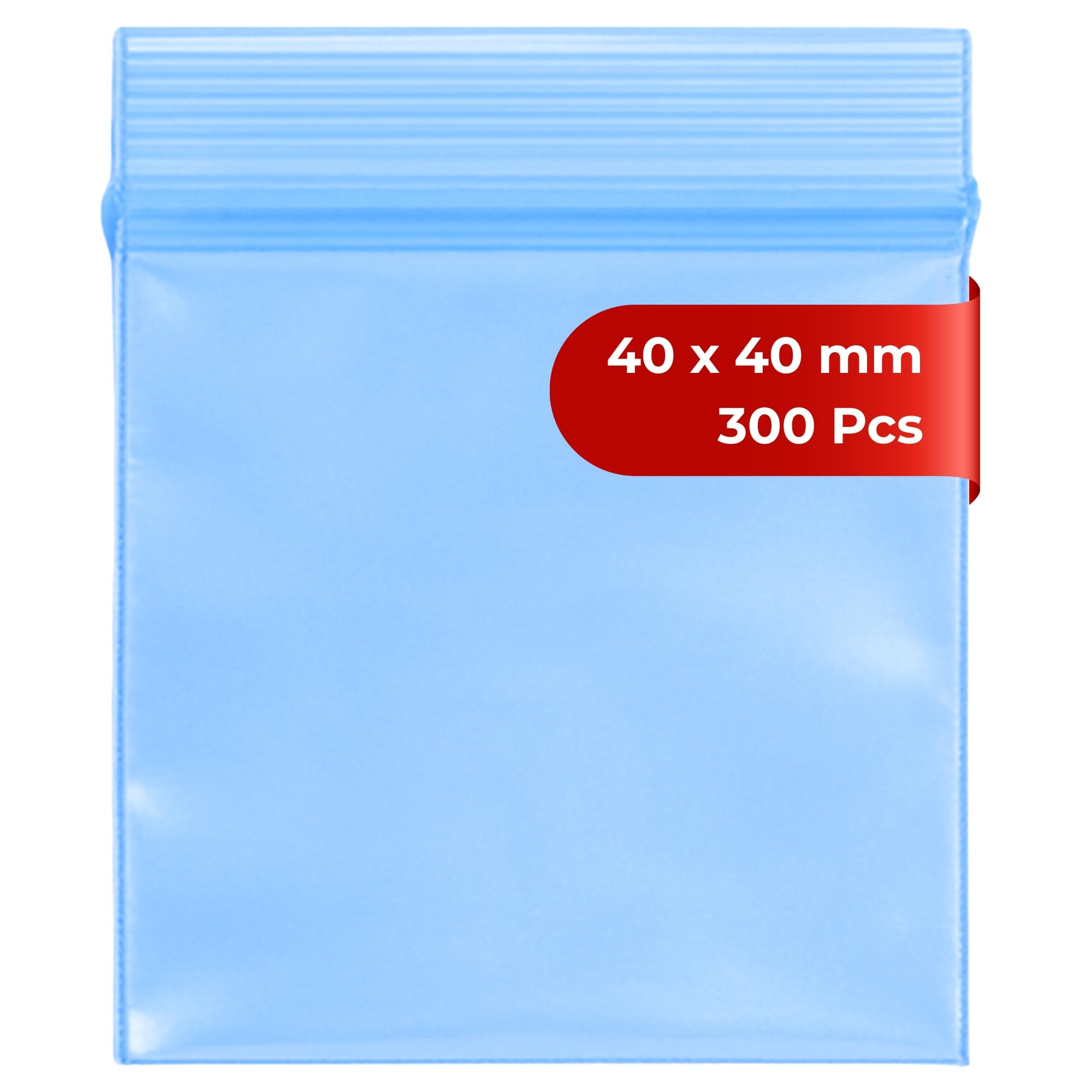 Grip Seal Bags Zip Lock Bags Resealable Plastic Bags Baggies (40x40 mm (300 Pcs), Blue)