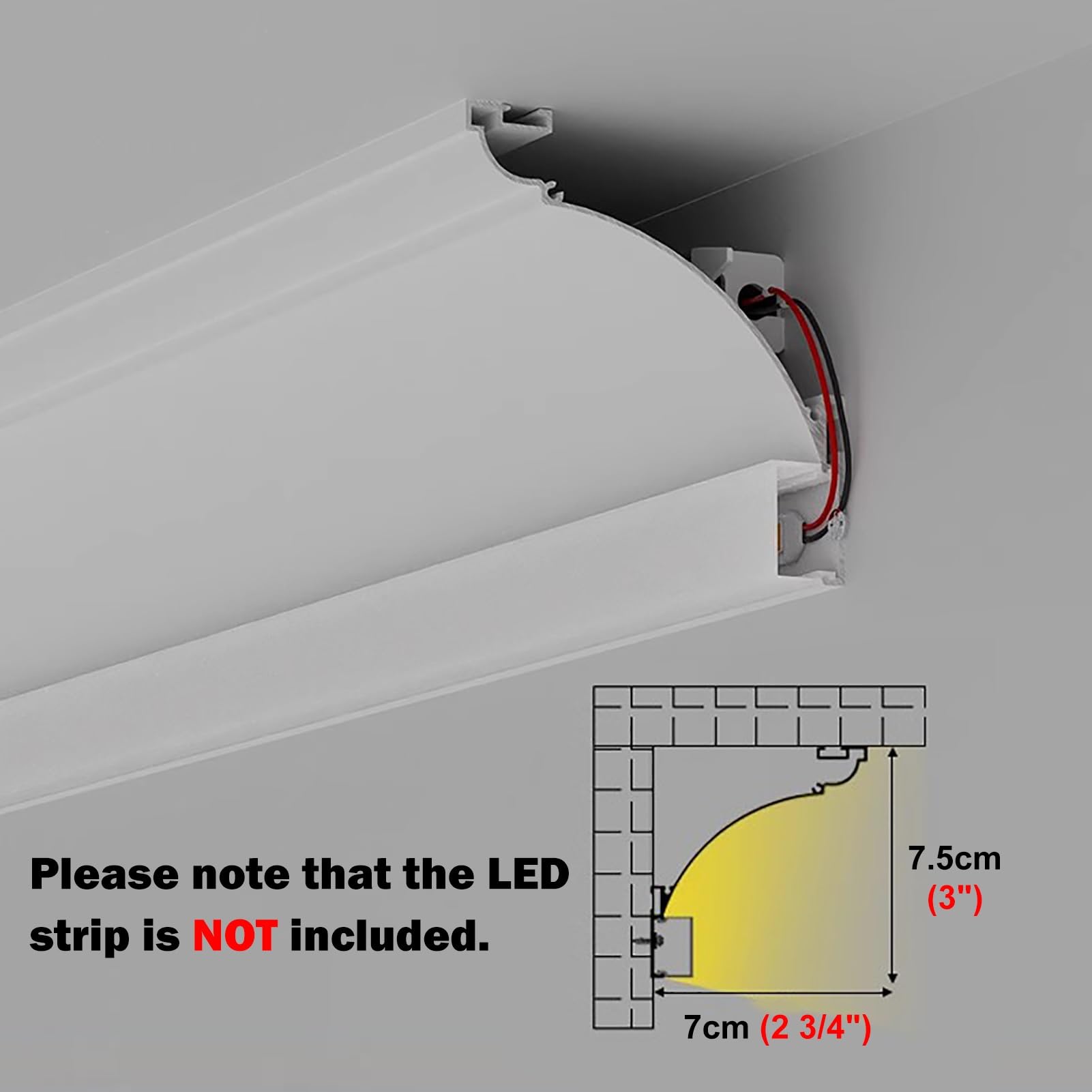 Profilo a LED in alluminio per illuminazione indiretta, modanatura flessibile della corona e decorazione del soffitto, facile installazione per spazi domestici e commerciali