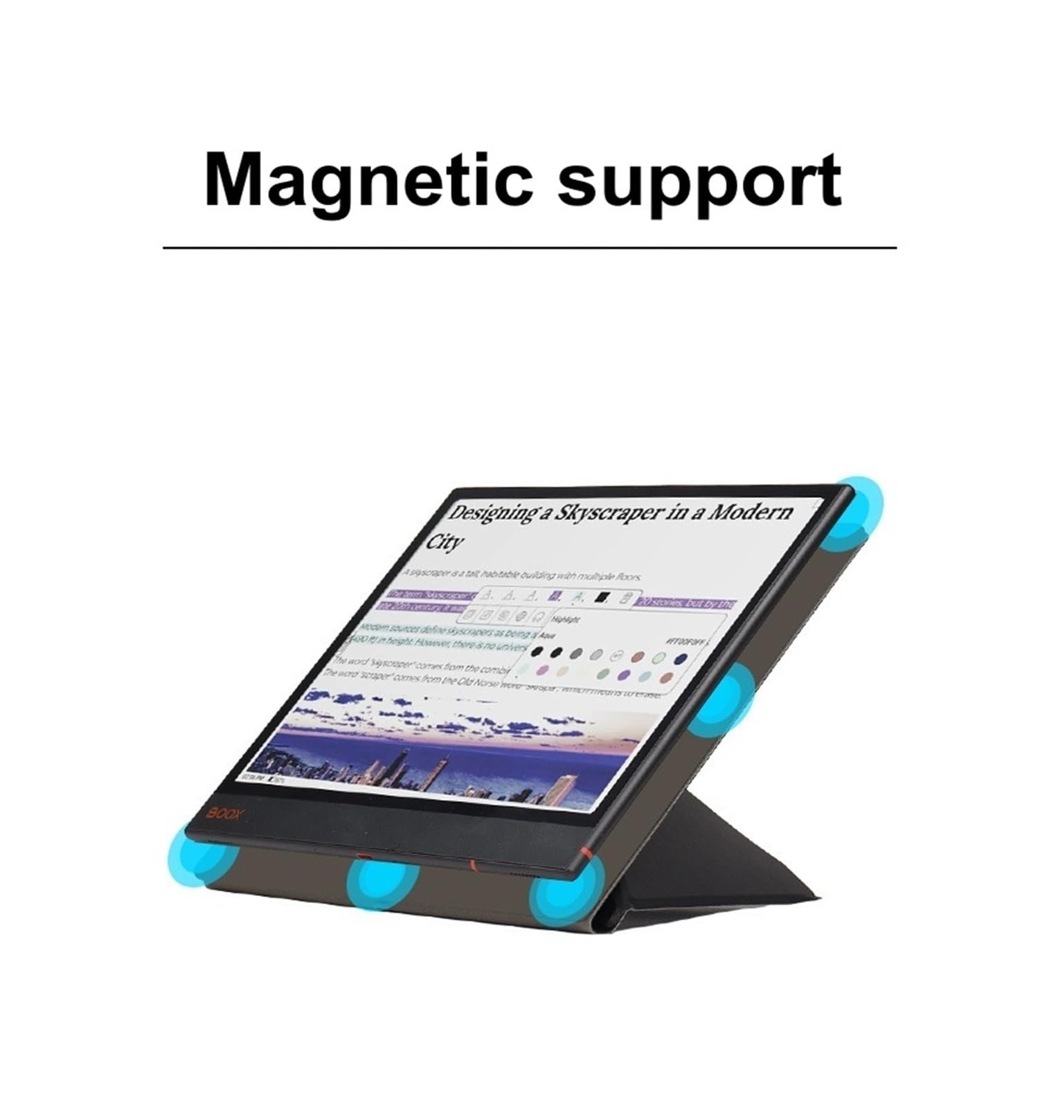 Magnetyczna obudowa kompatybilna z Boox Note Air 5 C 2025 10,3'' Etui z wieloma kątami widzenia, z automatycznym uśpieniem/wybudzeniem, uchwyt na rysik