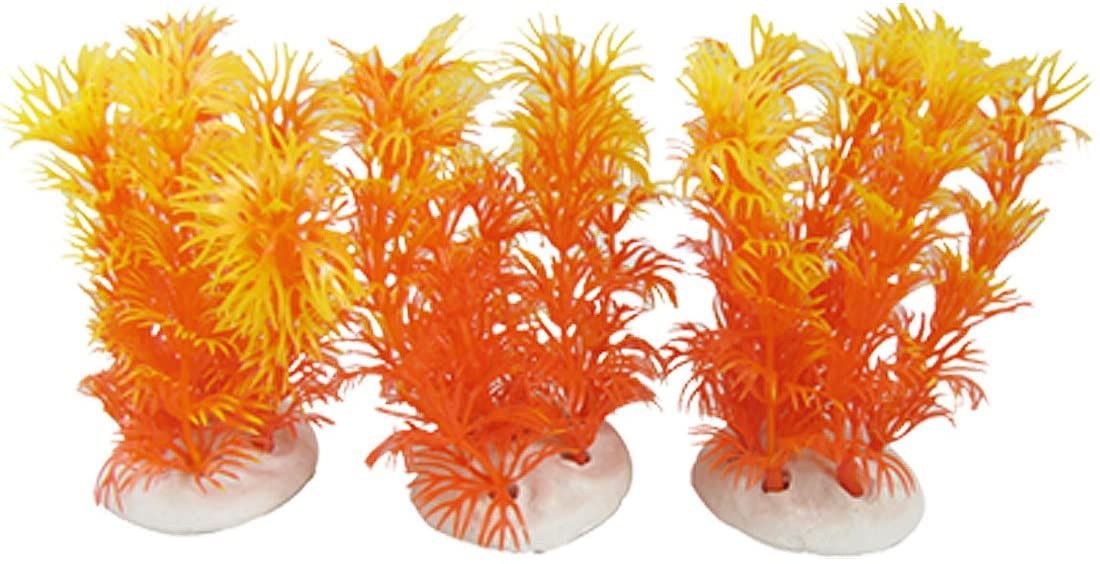 Amazon.co.jp: XYWHPGV 3ピースプラスチック水槽水中装飾、オレンジ