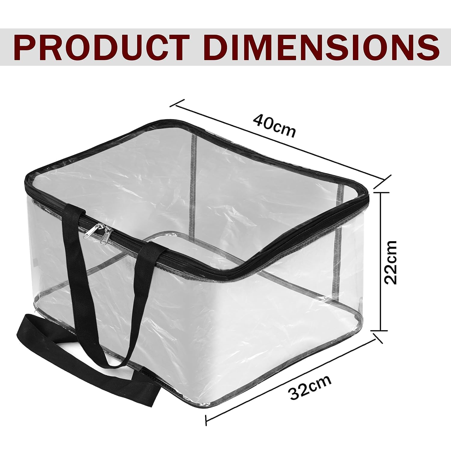 LISHER Transparent Pvc Storage Bag for Saree Covers,Clothes, Lehenga, Blankets, Bedsheets, Toys, Docs | Wardrobe Organizer | Clear Storage Box Bag (3)