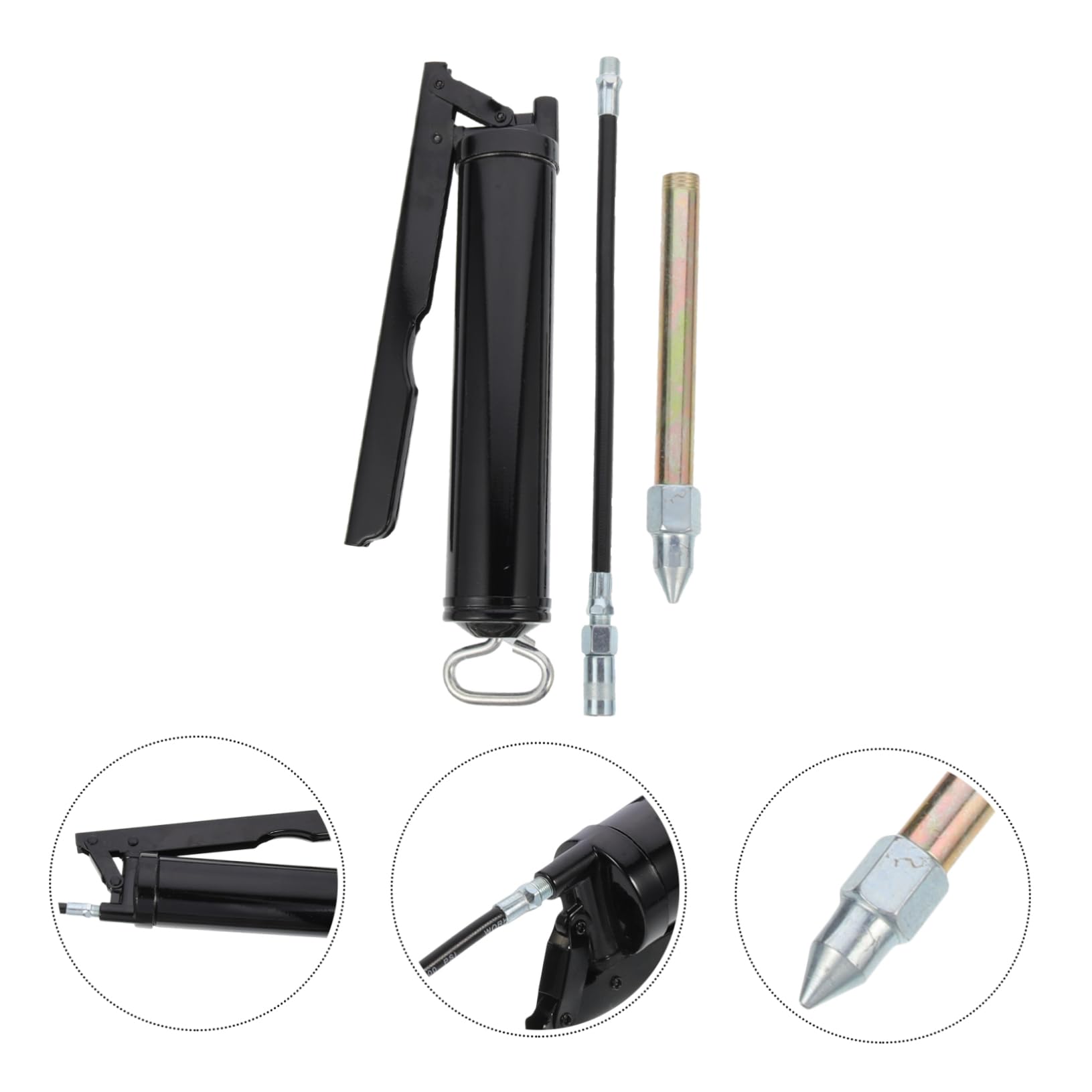 CHILDWEET Engrasador de Pistola de Grasa Negro Herramienta de Lubricación Manual Palanca para Grasa de Alta Resistencia y Llenado de Aceite Coches