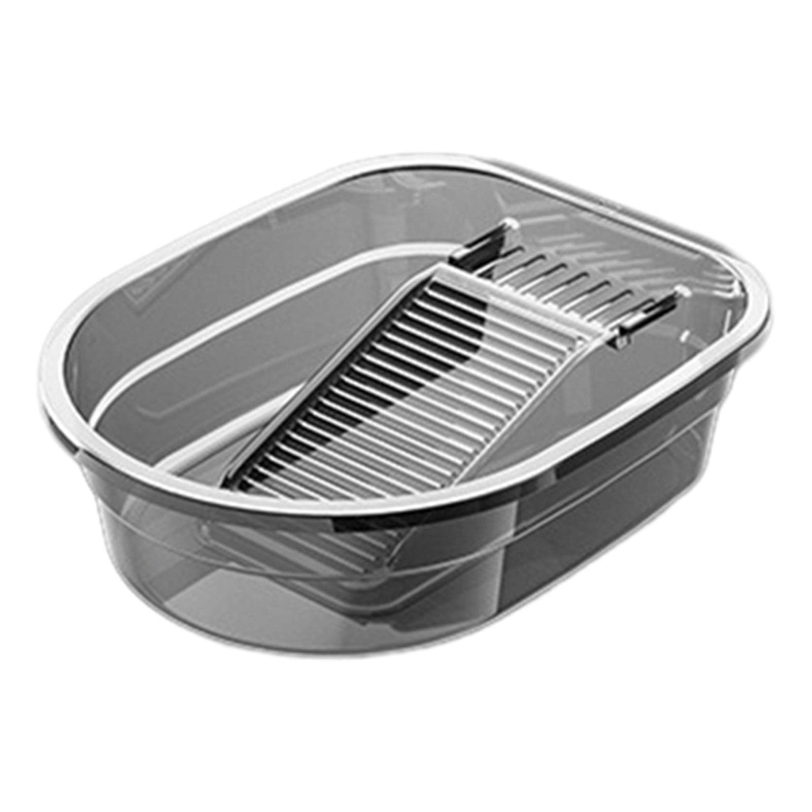 Fashion My Day® Wash Tub with Washboard Hand Wash Board for Underwear Cleaning Cloth Transparent Grey| Home Storage & Organisation|Laundry Organization|Ironing Accessories|Laundry Baskets