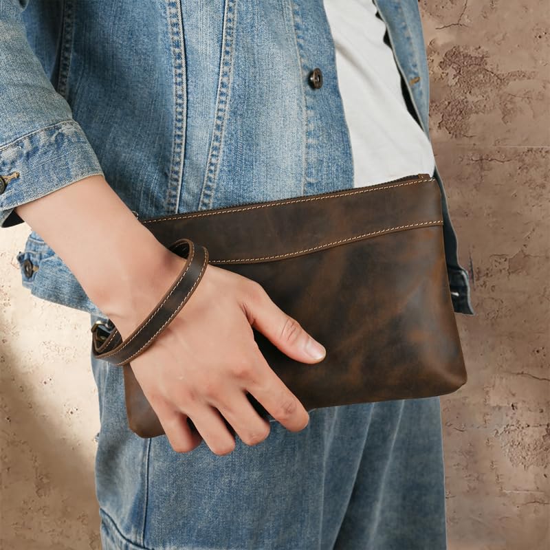 Genuine Leather Men's Long Wallet Top Layer Cowhide Business Casual Money Gift for Husband Father2