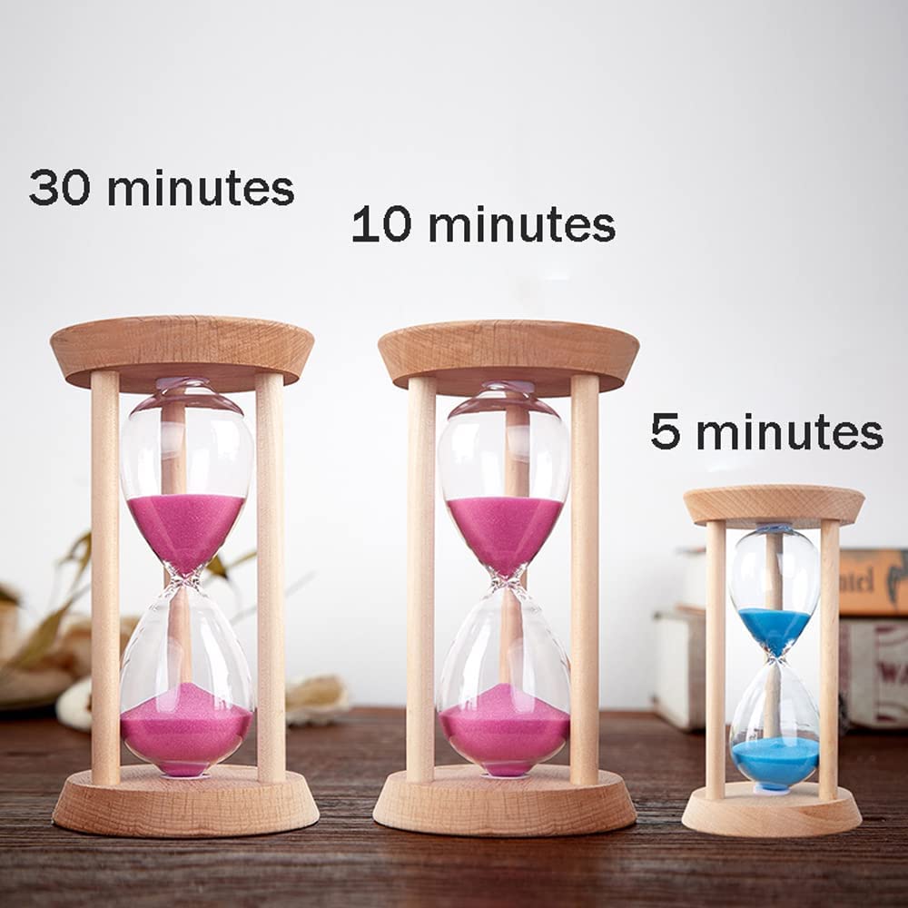 Kolorowy anty-spadający piasek zegar, gotowanie w kuchni, nauka dla dzieci, ozdoby dekoracyjne,Klepsydra(3pcs,(5+15+30) minutes)
