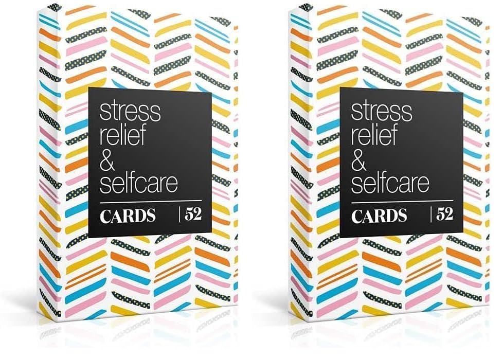 Image of Allura & Arcia 52 Stress Less & Self Care Cards - Mindfulness & Meditation Exercises - Anxiety Relief & Relaxation (Pack of 2)