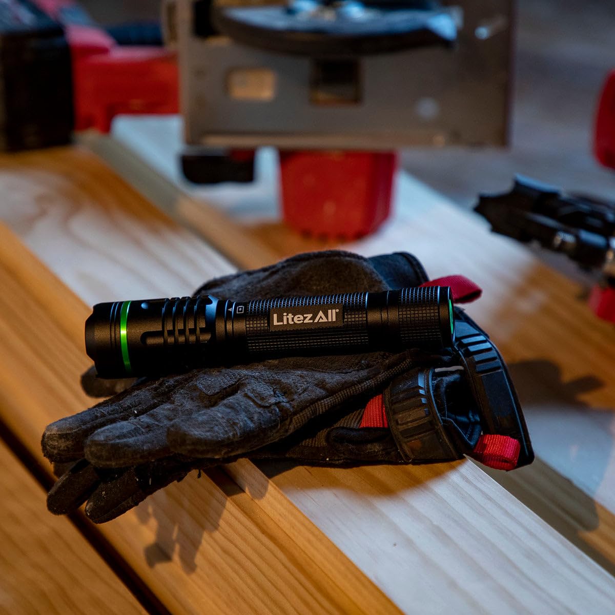 LitezAll 1000 Lumen Thin Rechargeable Tactical Flashlight, Slim Compact LED Flashlight with USB Charging, High-Power Pocket Light for EDC, Work, Camping, and Emergency Use : Tools & Home Improvement