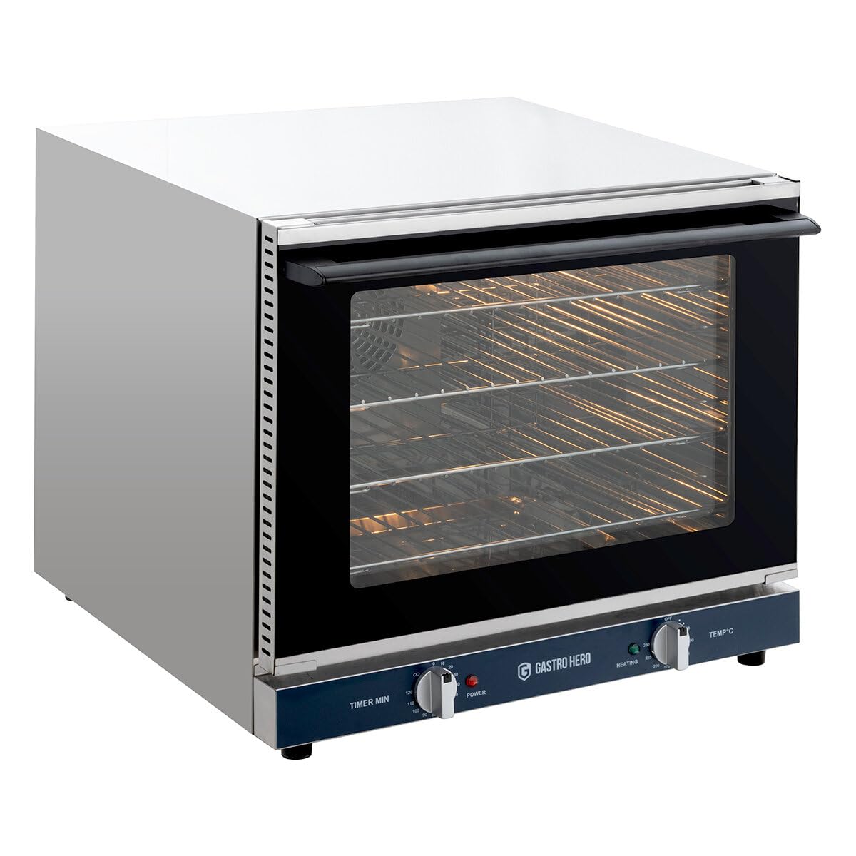 GastroHero Heißluftofen ECO 4x GN 2/3 – kompakter Umluft-Ofen mit Dauerheizfunktion aus Edelstahl – Profi Tischgerät für Gastronomie, Bäckerei & Catering