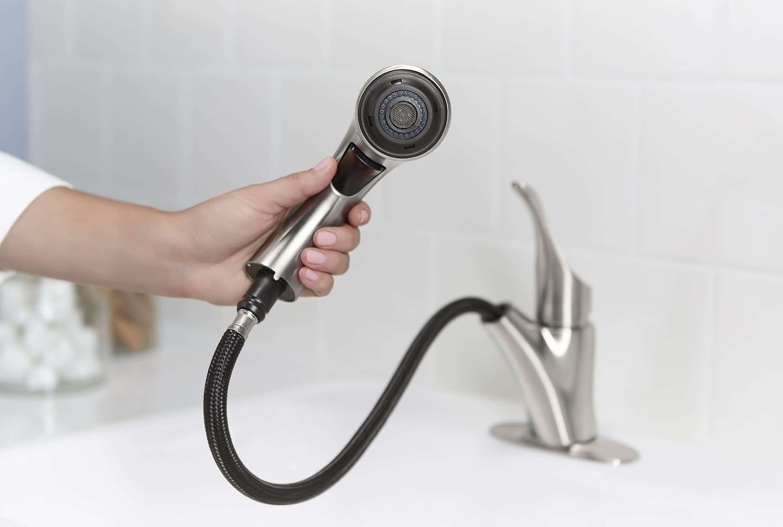 Kohler 22035-2MB Simplice Laundry, Single Handle Pull-Out, 2-Function Spray Head, 3-Hole Install, Utility Sink Faucet, Vibrant Brushed Moderne Brass