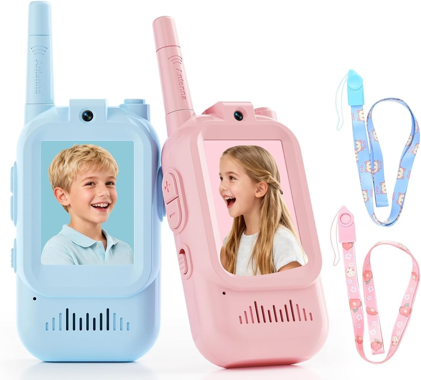 - Kids Video Walkie Talkies 2 Pack, Rechargeable Long Range Two-Way Radios, Outdoor Indoor Toys for Boys Girls Ages 3-12, Perfect Birthday & Camping Gifts