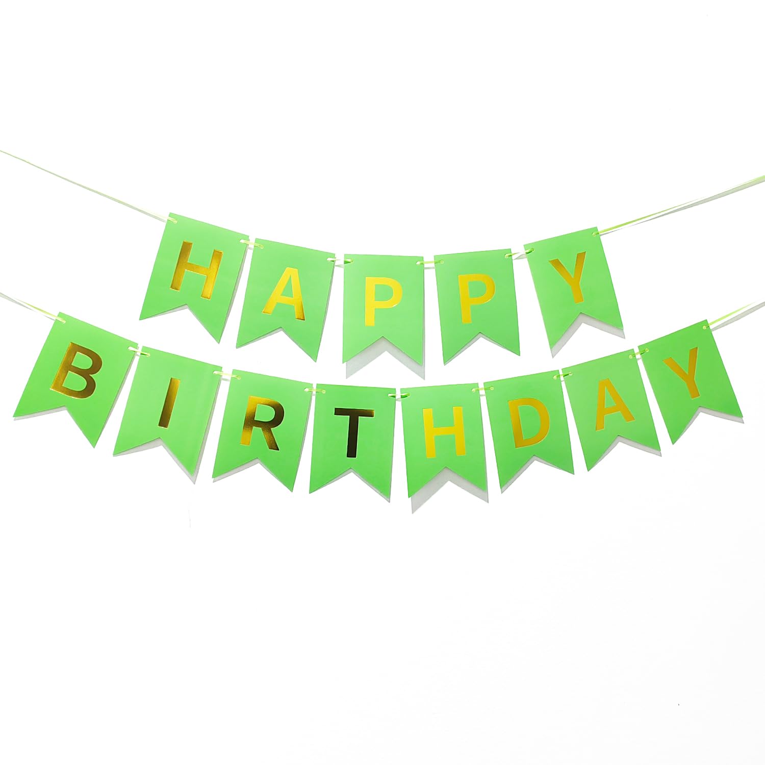Kiyanest Green Happy Birthday Banner - Refreshing Party Bunting for Indoor & Outdoor Celebrations