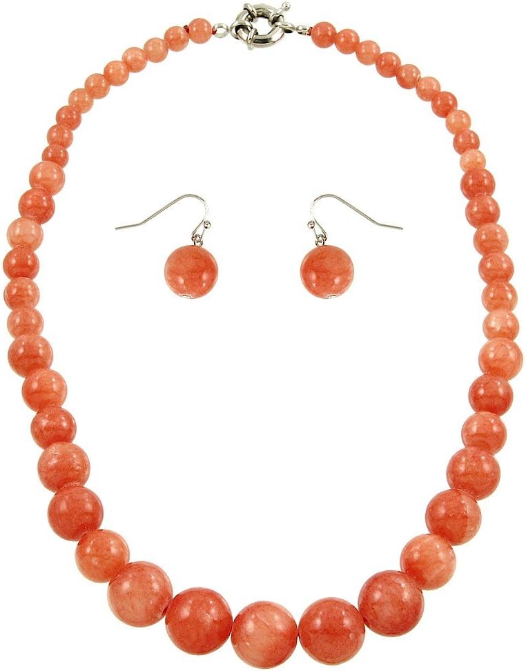 Falari Natural Stone Necklace Earring Set
