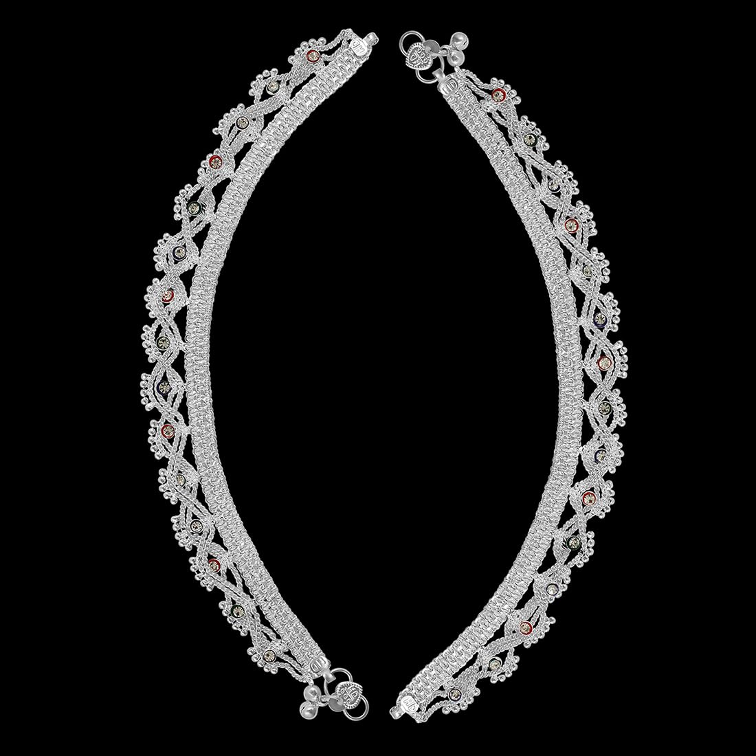Indian Traditional Metal Anklets Payal Pair with Ghungroo