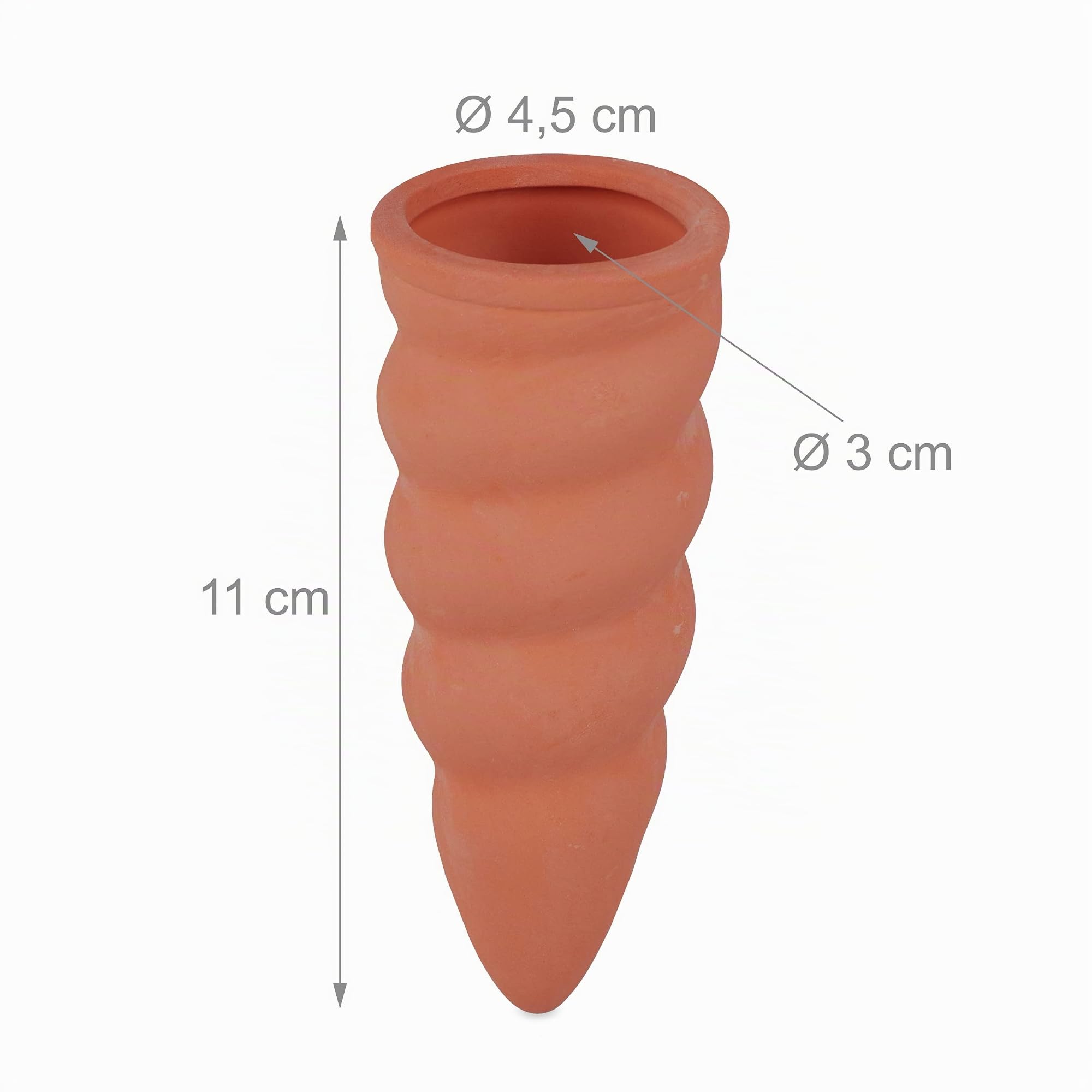 Relaxdays Set Irrigazione a Goccia, Kit da 6 Coni per Piante, Innaffiatori per Bottiglie da 1,5 L in Pet, Terracotta