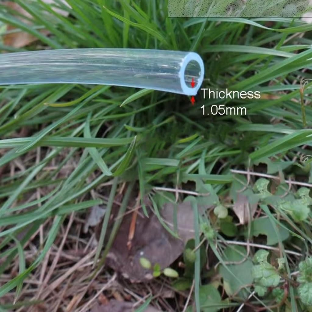 4/7mm Transparent PVC Garden Hose Tubing - 1/4 Inch Lightweight Irrigation Tubing, Heat Cold Resistant, Flexible Water Pipe for Outdoor Use(20M)