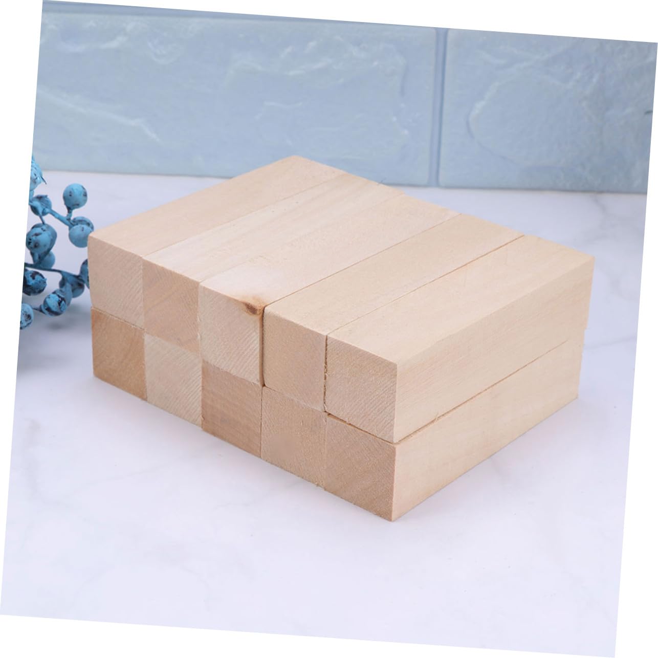 15 piezas Bloques de Madera sin Terminar para Tallar y Pintar Bloques de Madera de para Bricolaje y Manualidades