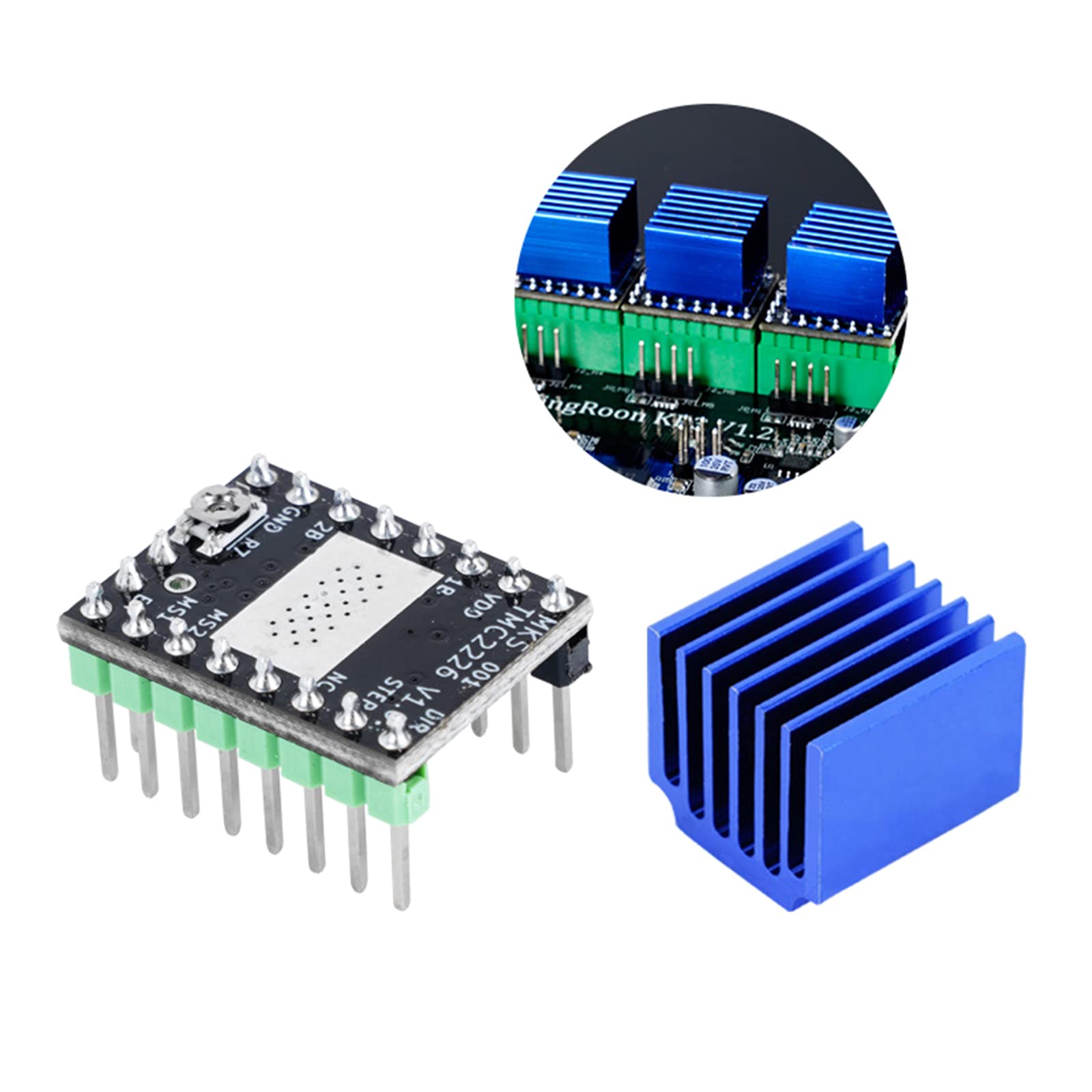 MKS TMC2226V1.0 Stepper Driver 3D Printer Motor Driver mit Heatsink - TMC 2226/2209 Engine Stepping Controller Module - UNF