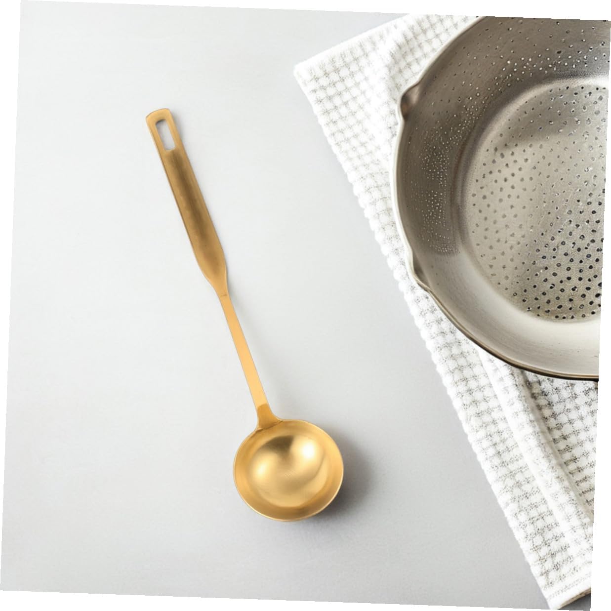 2pcs Stainless Steel Soup Ladle with Thickened Reinforced Design