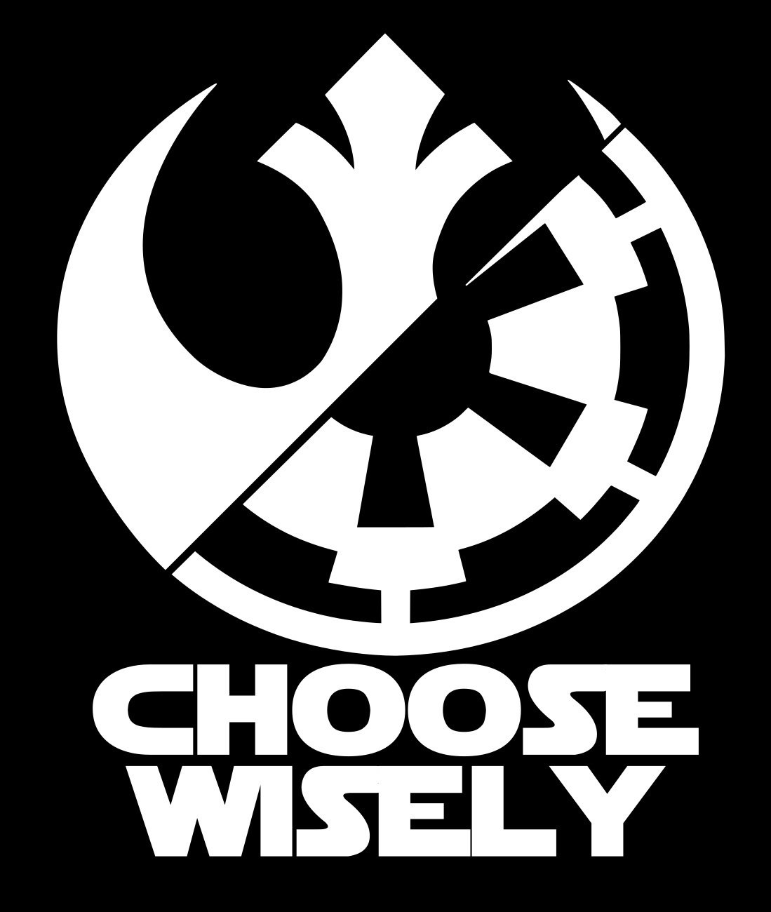 MWht Choose Wisely Rebel Alliance or Galactic Empire Decal Sticker Vinyl Graphics for Car Trucks SUV Motorcycles Windows|Matte White|5.5 X 4.4 Inch|URI239-MW