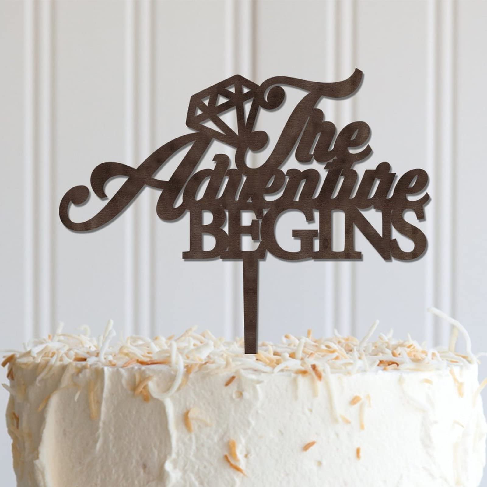 Décoration De Gâteau En Bois "Let The Adventure Begin" - Idéal Pour Baby Shower, Anniversaire, Thème Aventure Et Nature