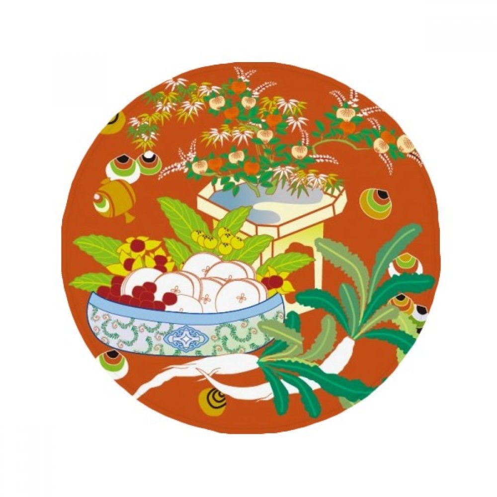 Tapis de bain rond motif peinture culturelle idée cadeau originale pour la maison