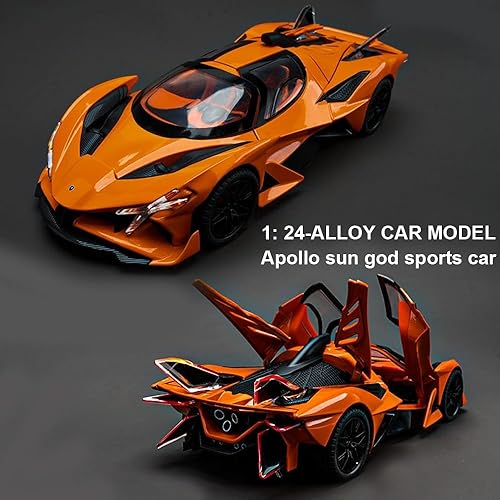 Miniatura 4 de EROCK 124 Apollo IE Alloy Car Model Toys, aleación coche modelo juguetes, función de sonido y luz, coche de tracción hacia atrás, regalos adecuados